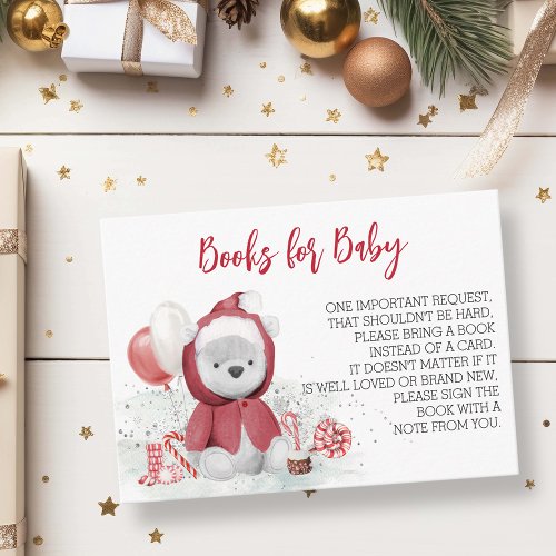 Books for Baby Santa Polar Teddy Bear   Enclosure Card