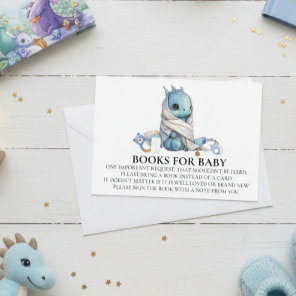 Books for Baby Shower Blue Dragon Knight Enclosure Card