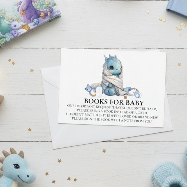 Books for Baby Shower Blue Dragon Knight Enclosure Card (Creator Uploaded)
