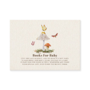 Books For Baby Shower Butterfly Woodland Mushroom  Enclosure Card