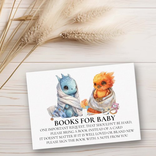 Books for Baby Shower Dragon Phoenix Twins Enclosure Card