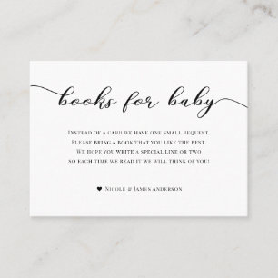 Books for Baby Shower Enclosure Turquoise White Business Card