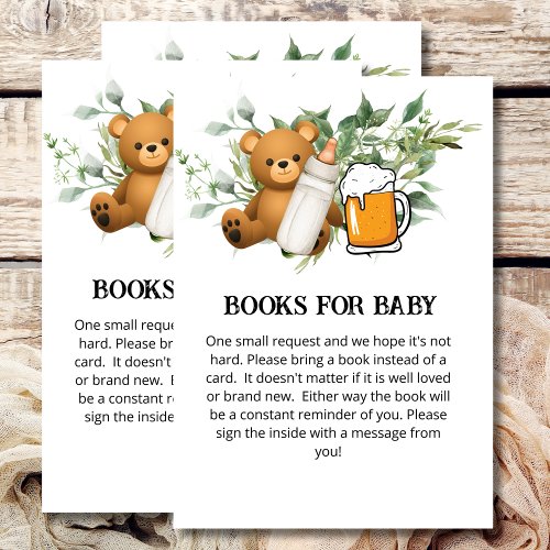 Books for baby shower game a baby is brewing theme enclosure card