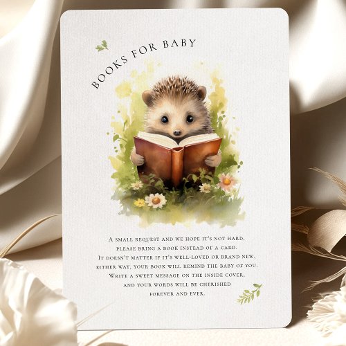 Books for Baby Shower Hedgehog Enclosure Card