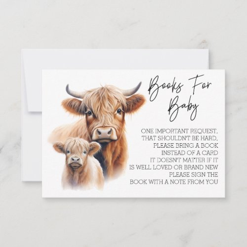 Books for Baby Shower Highland Cow  Invitation