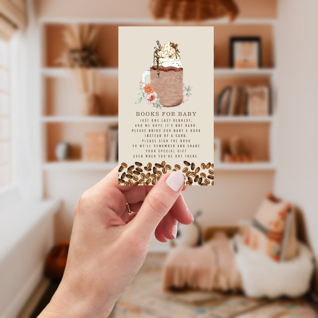 Books For Baby Shower Iced Coffee Floral Request Enclosure Card (Creator Uploaded)