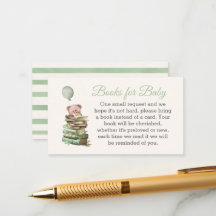 Books for Baby Shower Insert Card – Vintage Bear