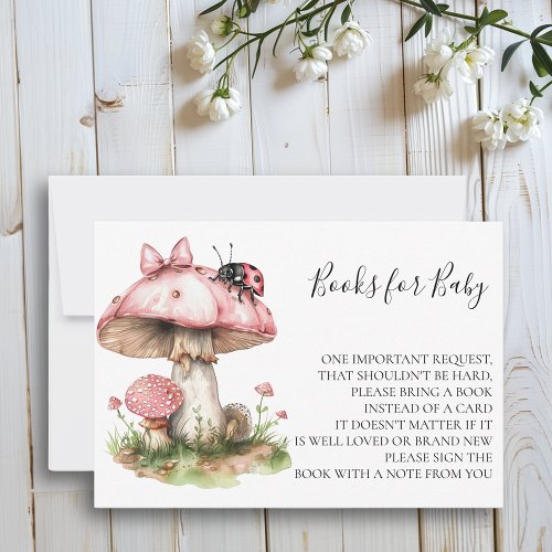 Books for Baby Shower Ladybug Mushroom Invitation