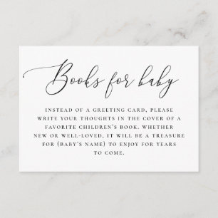 Books for Baby Shower Minimalist Book Request Enclosure Card