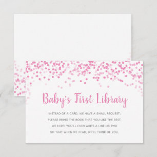Books for Baby Shower Pink Confetti Shower Card