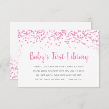 Books For Baby Shower Pink Confetti Shower Card by DearHenryDesign at Zazzle