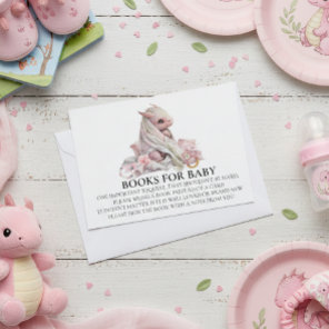 Books for Baby Shower Pink Dragon Enclosure Card