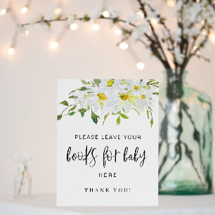 Books for Baby Shower Summer floral Foam Board