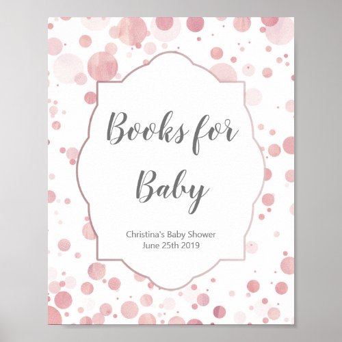 Books for baby Sign Polka Dots Baby Shower Poster