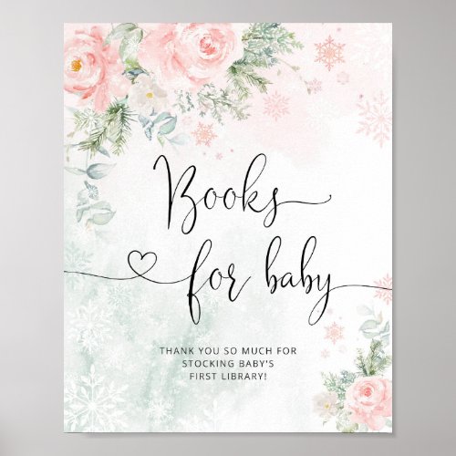 Books for baby sign Winter pink books for baby Poster