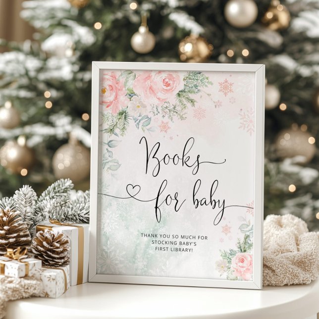 Books for baby sign. Winter pink books for baby Poster (Creator Uploaded)