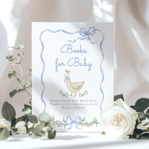 Books for baby Silly Goose Blue Bow baby shower Poster