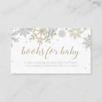 Books for Baby Silver Gold Snowflake Enclosure Card