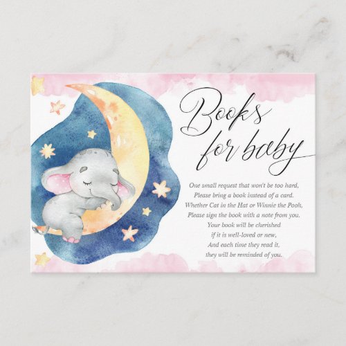 Books for baby sleeping elephant moon stars girl enclosure card