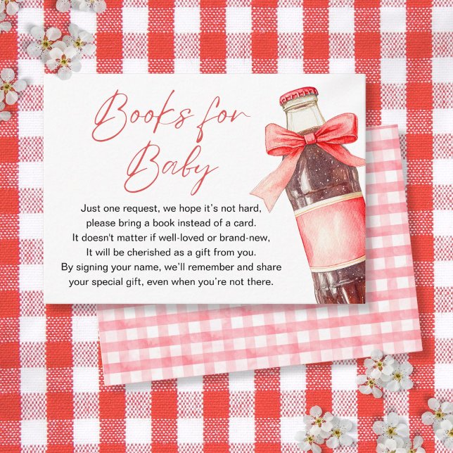 Books For Baby Soda Bottle Red Bow Baby Shower Enclosure Card (Books For Baby Soda Bottle Red Bow Baby Shower Enclosure Card)