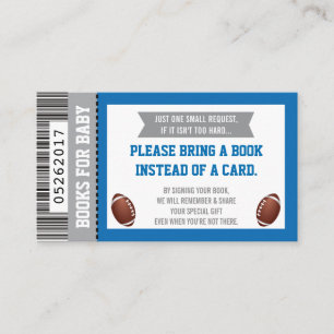 Books For Baby, Sports, Football Baby Shower Enclosure Card