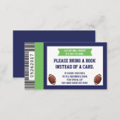 Books For Baby, Sports, Football Baby Shower Enclosure Card (Front/Back)