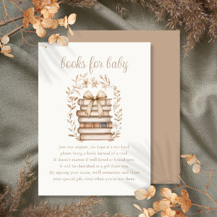 Books For Baby Storybook Bow Baby Shower Enclosure Card