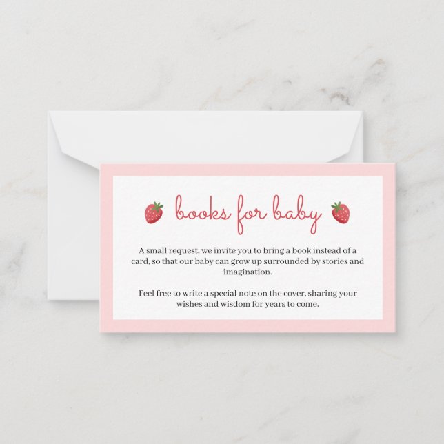Books for Baby Strawberry Baby Shower Card (Front)