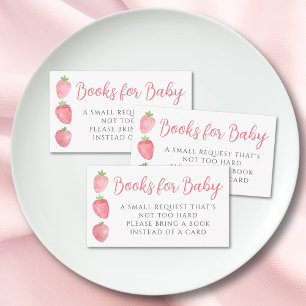 Books For Baby Strawberry Baby Shower Enclosure Card