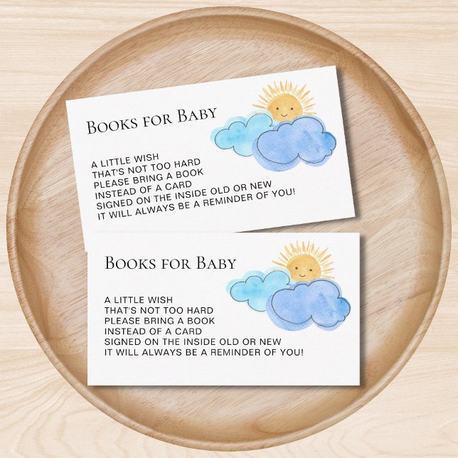 Books For Baby Sun And Clouds Baby Shower Enclosure Card (Creator Uploaded)