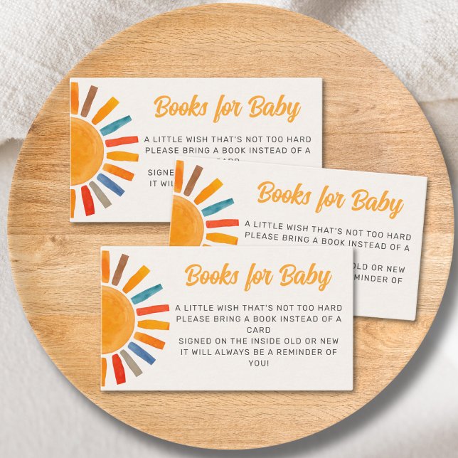 Books For Baby Sun Baby Shower Enclosure Card (Creator Uploaded)