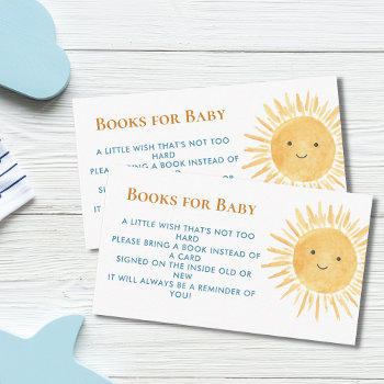 Books For Baby Sun Boy's Baby Shower Enclosure Card by SewMosaic at Zazzle