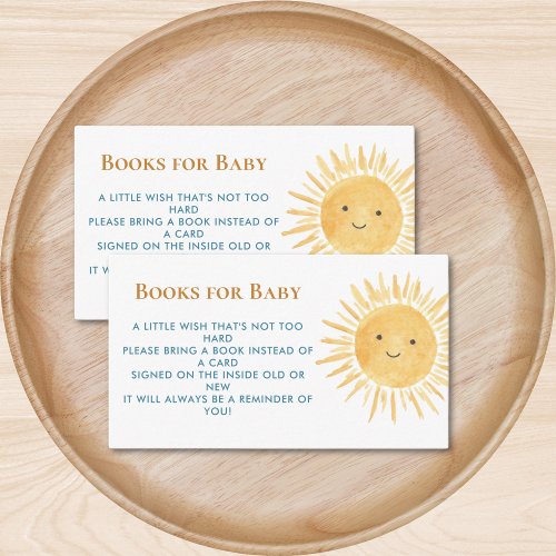 Books For Baby Sun_Themed Baby Shower Enclosure Card