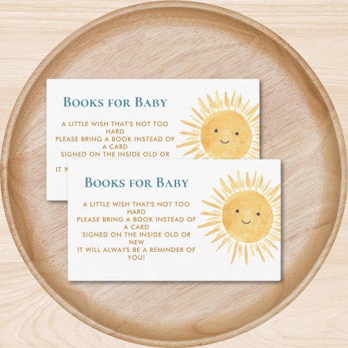 Books For Baby Sun_Themed Baby Shower Enclosure Card