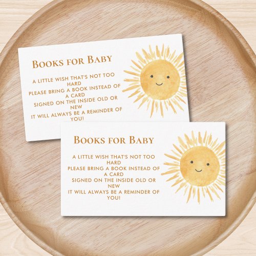 Books For Baby Sunshine Baby Shower Enclosure Card