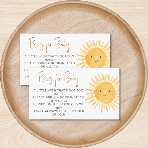 Books For Baby Sunshine Baby Shower Enclosure Card