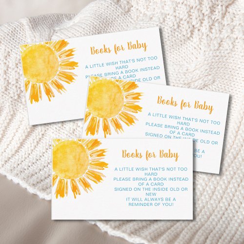 Books For Baby Sunshine Boys Baby Shower Enclosure Card
