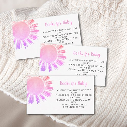 Books For Baby Sunshine Girls Baby Shower Enclosure Card