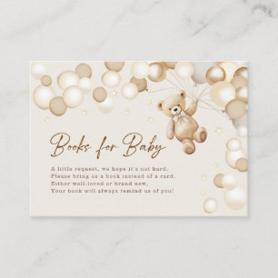 Books For Baby Teddy Bear Baby Shower Enclosure Card