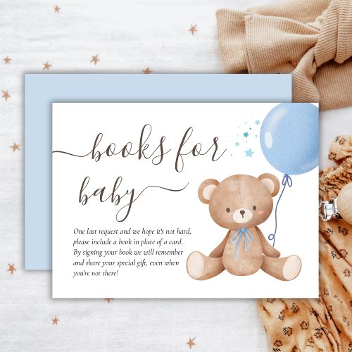 Books for Baby  Teddy Bear Balloon Baby Shower  Enclosure Card