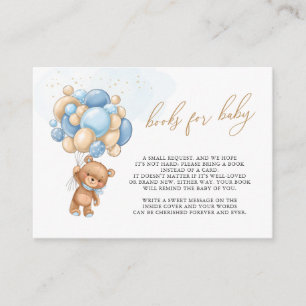 Books for Baby Teddy Bear Blue Balloons Enclosure Card