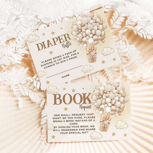 Books for Baby Teddy Bear Boho Balloons Enclosure Card