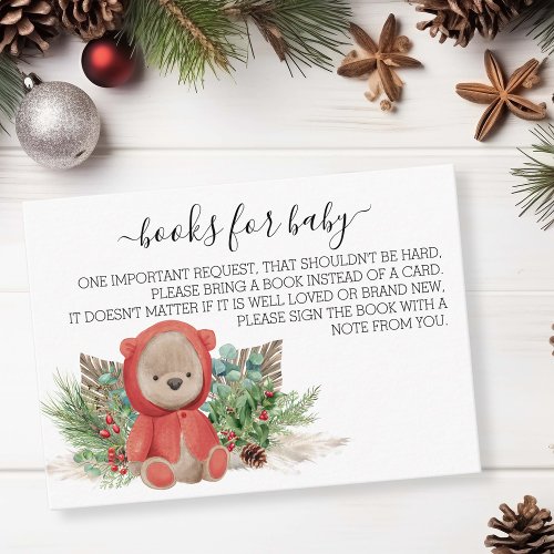 Books for Baby Teddy Bear Boho Christmas Enclosure Card