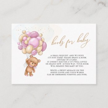 Books For Baby Teddy Bear Pink Balloons Enclosure by IrinaFraser at Zazzle