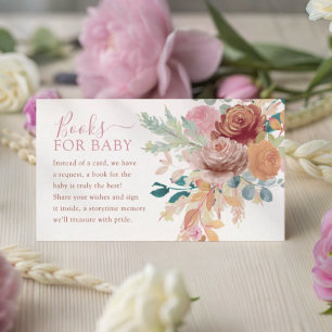Books for Baby Terracotta & Blush Floral Enclosure Card