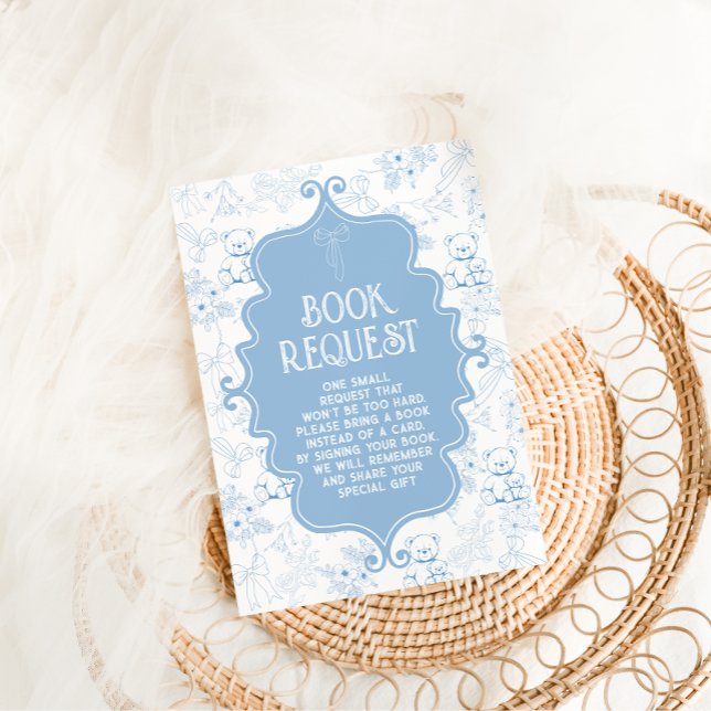 Books For Baby Toile De Jouy Bear Blue  Enclosure Card (Creator Uploaded)