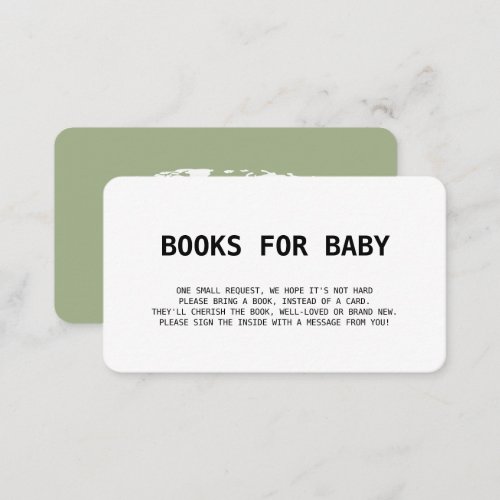 Books for Baby Travel Boarding Pass Sage Green Enclosure Card