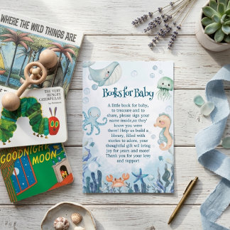 Books for Baby Under the Sea Baby Shower Enclosure Card