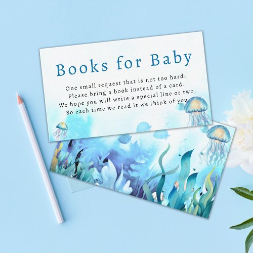 Books for Baby Under the Sea Blue Boy Baby Shower Enclosure Card