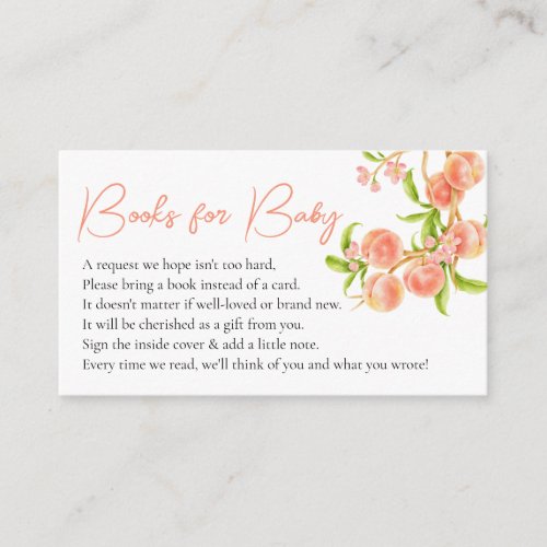 Books For Baby Watercolor A Sweet Little Peach Enclosure Card